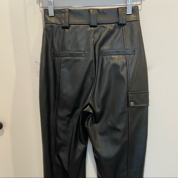 NWOT Bardot Vegan Leather Riley Cargo Pants in Black - Picture 8 of 10